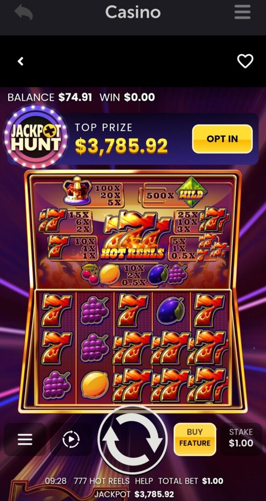machine à sous hot reels 777