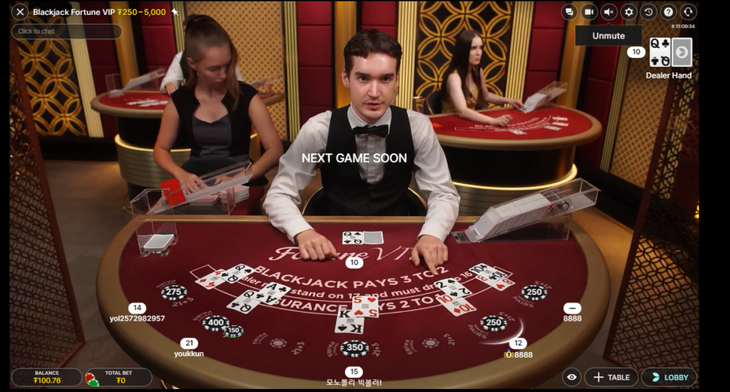 croupier en direct live blackjack