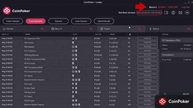 A short video showing the withdraw steps for CoinPoker, allowing funds to be withdrawn from player accounts with a variety of methods.
